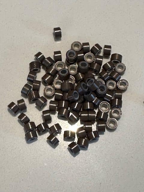 featured image Micro rings aluminium siliconen bruin 100 stuks