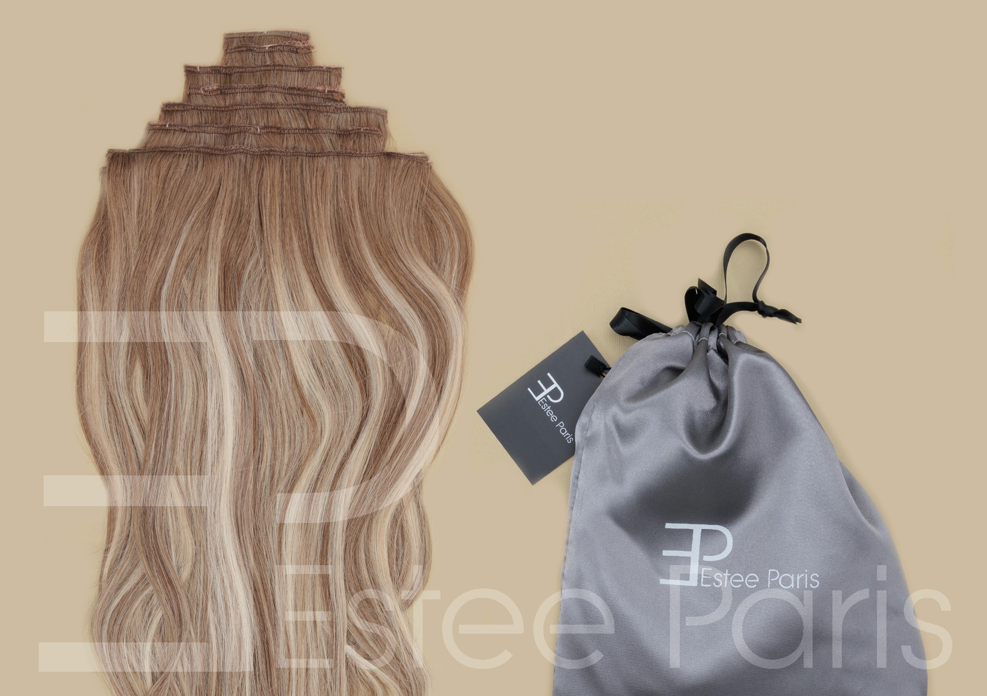 gallery image Clip-in hairextensions fullhead 50cm